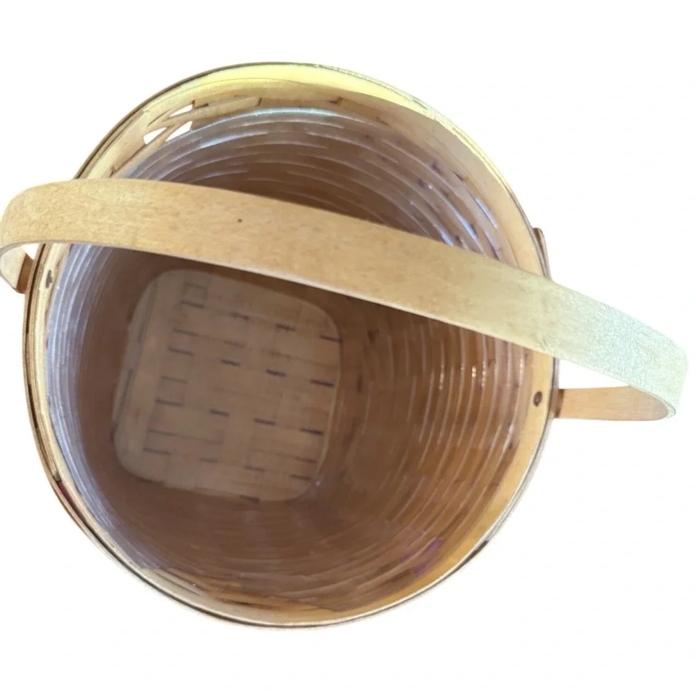 Longaberger 1998  Basket Large Round‎ Basket  Signed 12x10  Liner Grandma Core